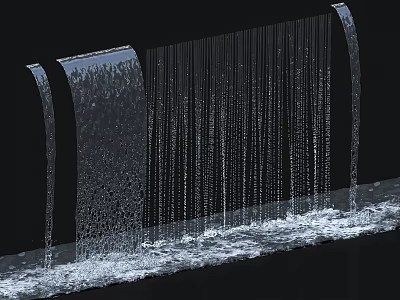 Modern Shower Head With Flowing Water Streams And Dense Design Features 3d model