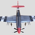 Modern Fighter North American Mustang Fighter Aircraft Aerobatic Aircraft Helicopter Bomber 3d model