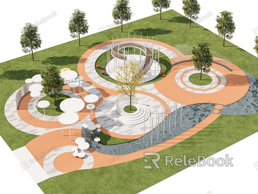 Pocket Park Street Corner Park Children's Park People's Activity Site Landscape Park model