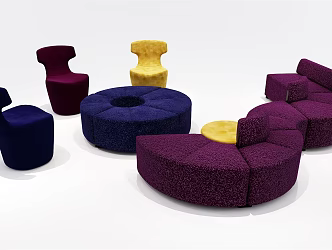 Modern Combination Sofa Special-shaped Sofa Combination Special-shaped Waiting Chair 3d model