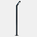 Sleek Modern Black Column Outdoor Light with Tilted Head for Garden and Patio Use
