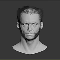 3D Man Head Model With Realistic Facial Details And Smooth Sculpted Surface