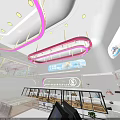 Modern Pink Bakery Storefront With Glass Windows And Decorative Design Elements 3d model