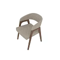 Modern Accent Chair With Wooden Frame And Upholstered Cushion In Three Different Sizes