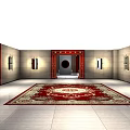Traditional Chinese Private Kitchen Restaurant Facade With Red Decor And Signboard Design