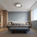 Modern Living Dining Room Interior With Ceiling Fan TV Wall Wine Racks Round Coffee Table