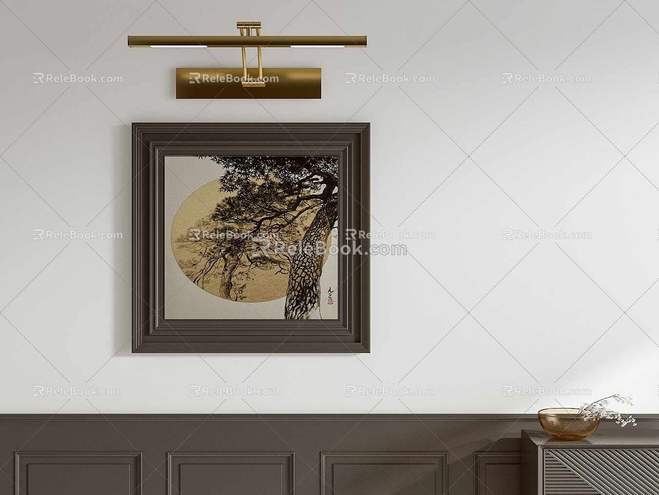 Middle Ancient Style Decorative Painting 3d model