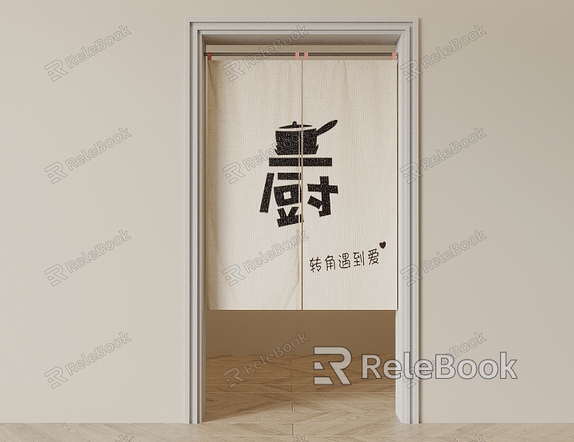 Modern Door Curtain Cloth Curtain Curtain Door Curtain Printing model