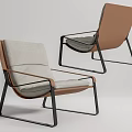 Modern Accent Leisure Chair With Metal Frame And Upholstered Seat Backrest In Light Gray Brown