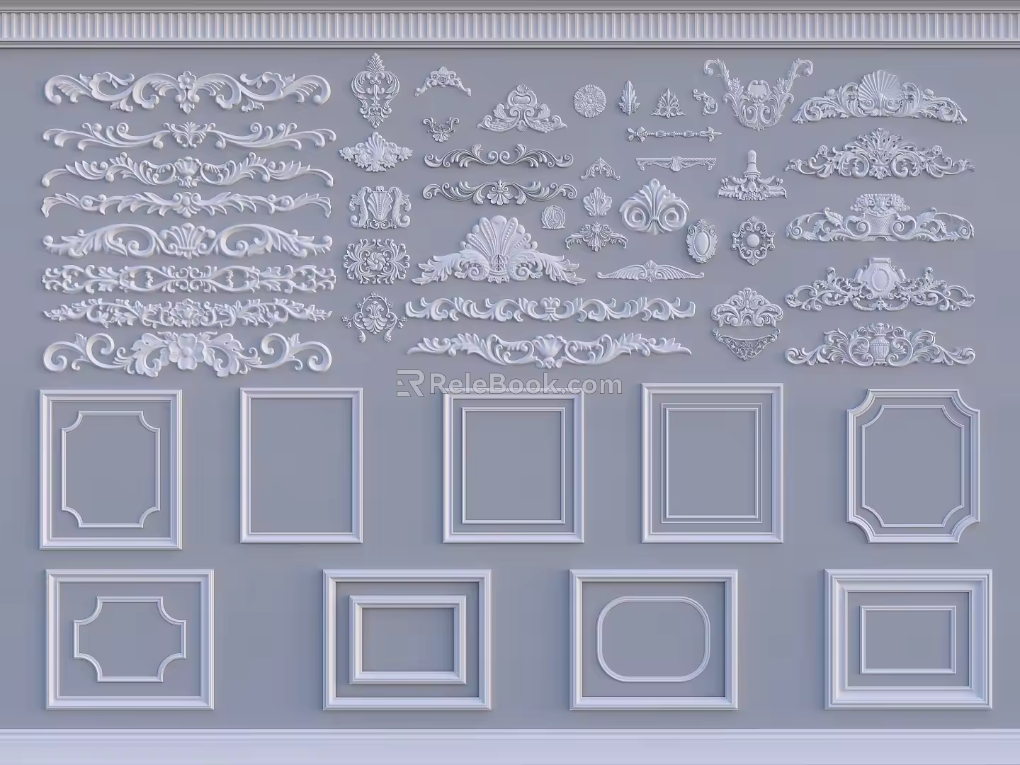 European-style thread leg component carved 3d model