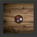 Purple Red White Decorative Candles On Wooden Tray For Home Tabletop