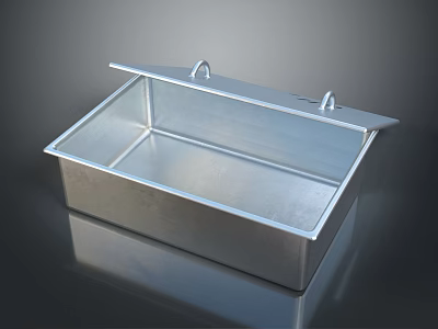 Sturdy Metal Storage Container with Lid and Handles for Home Kitchen Organization 3d model