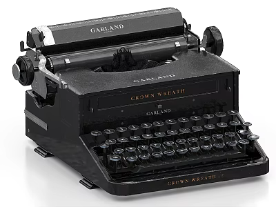 Vintage Industrial Garland Crown Model Mechanical Typewriter Equipment Classic 3d model