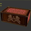 Carved Wooden Box With Intricate Floral Patterns On Lid And Side Panels