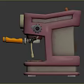 Pink Coffee Machine With Orange Handle And Green Circular Dial Design
