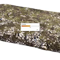 Rustic Stone Wood Decorative Mat With Natural Mossy Surface Texture 3d model
