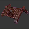 Wooden Structural Component With Cross Beams Gray Support Blocks And Textured Design