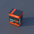 Stylish Decorative Accessory Ornament Set With Black Orange Cube Design Red Stripe And Magna Label