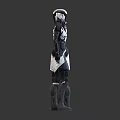 Armored Sci Fi Warrior Characters With Front And Back Views Black White Geometric Pattern Armor