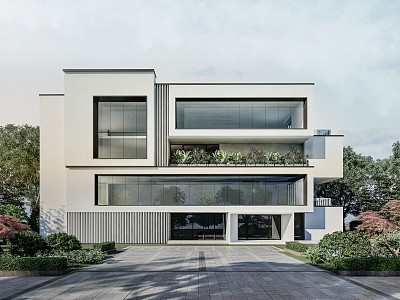 Modern single-family villa 3d model