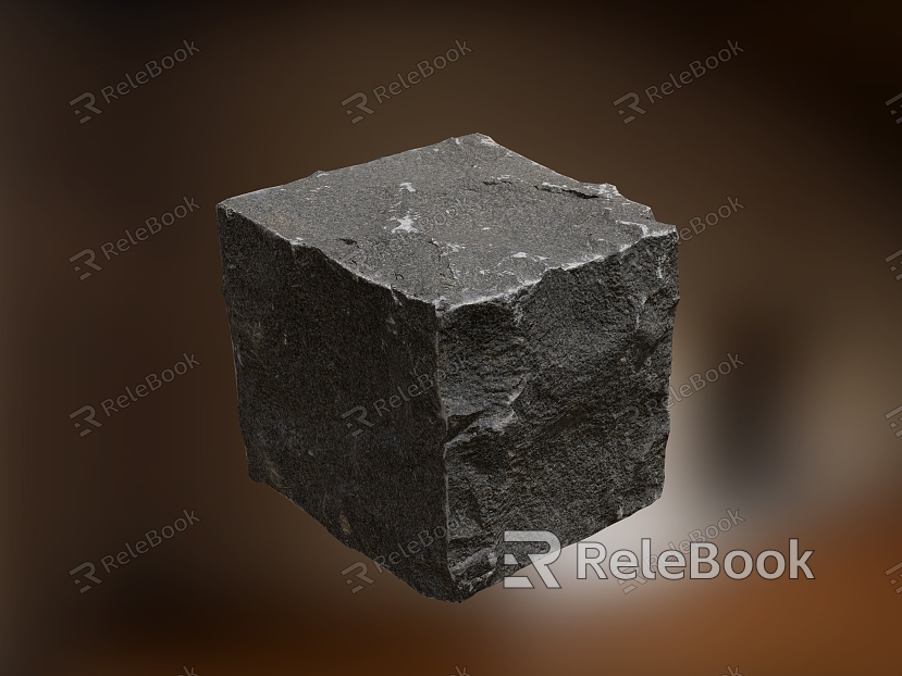 Stone Rock Stone Block Cement Stone Platform Shizhu Mountain Granite Broken Stone Road Brick Brick Road Brick model