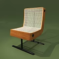 Modern Wooden Frame Dining Chair With Mesh Backrest And Metal Legs Design