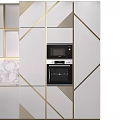 Modern Kitchen Design With White Cabinets Gold Accents And Marble Island
