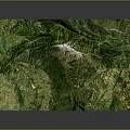 Scenic 3D Terrain Model of Green Mountains With Sunlit Peaks and Lush Vegetation