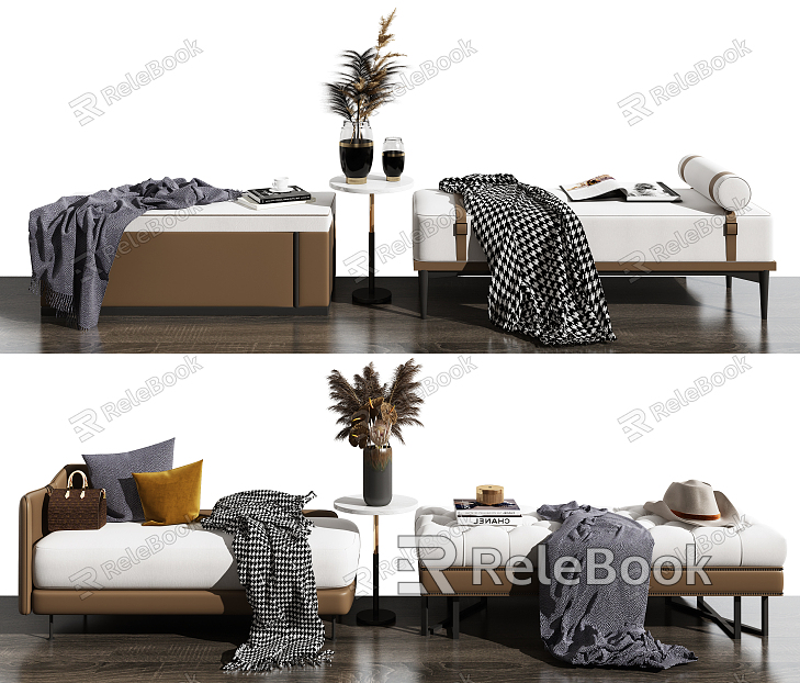 Modern Bed End Stool Sofa Stool Low Stool Combination model