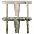 Natural Marble Console Table And Side Cabinet With Modern Design And Unique Leg Structure 3d model