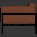 Modern Orange Leather Sofa With Black Metal Frame And Sleek Contemporary Design