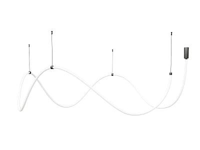 Modern White Chandelier With Elegant Curved Lines For Interior Lighting Design 3d model