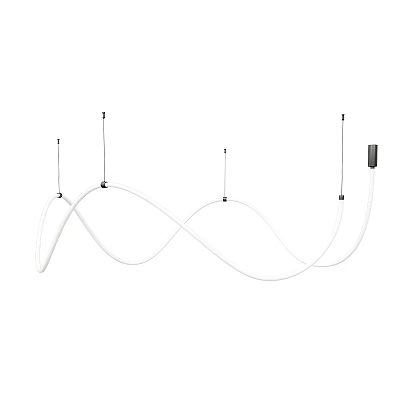 Modern White Chandelier With Elegant Curved Lines For Interior Lighting Design 3d model