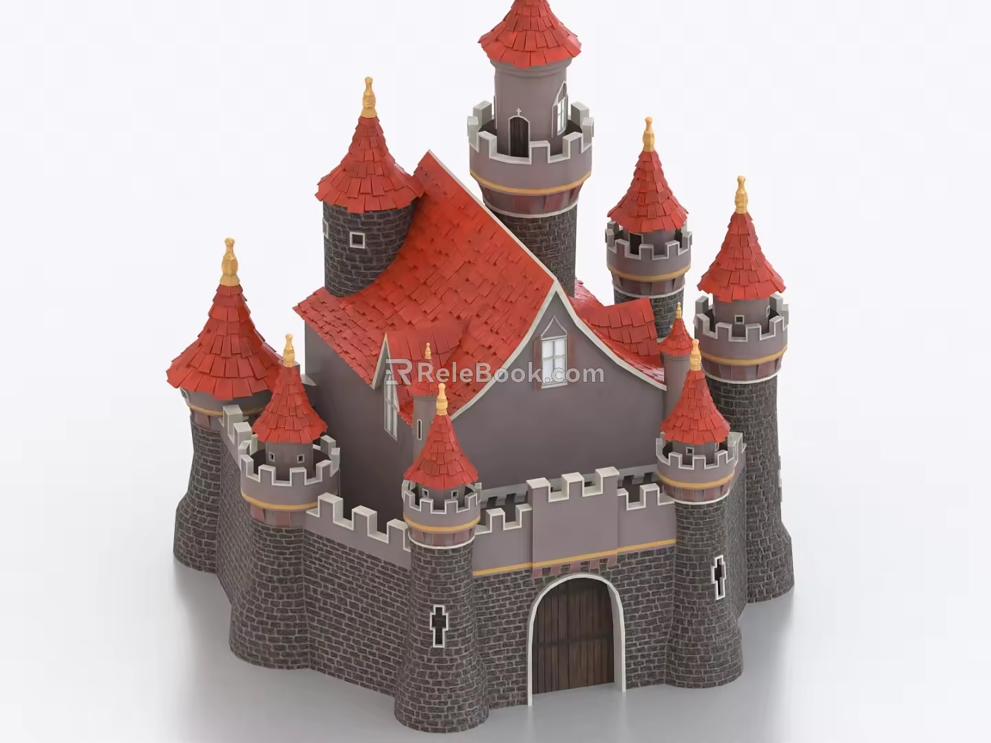 European-style castle architecture fortress 3d model
