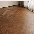 Warm Brown Herringbone Wooden Flooring For Elegant Interior Space Design 3d model