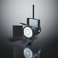 Modern Black Furniture Spotlight With Adjustable Shade Stand And Round Reflective Head