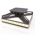 Industrial Mechanical Equipment With Square Top Supporting Frame And Bottom Panels With Lights