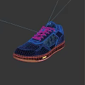 Black Dior Sneakers With Orange Sole And Stylish Patterned Upper Design 3d model