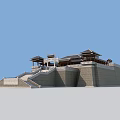 Ancient Architecture Structure With Stone Steps Wall Base Pavilions And Traditional Roofs