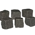 Natural Gray Rough Textured Stone Cubes For Decorative Building Projects 3d model