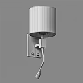 Modern Wall Mounted Lamp With White Fabric Shade And Metal Body Contemporary Design