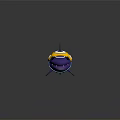 Cartoon Purple Shark Character Wearing Yellow Helmet With Blue Strap And White Eye Design