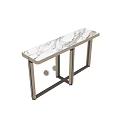 Modern Console Table With Marble Top And Sleek Metal Frame Design