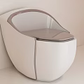 Modern White Toilet With Sleek Rounded Shape And Accent Lines 3d model
