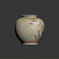 Sculpted Ceramic Vase With Intricate Floral Carvings Red Pink Flowers Green Leaves