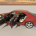 Red Car Multiple Angles Exterior Design Interior Details And 3D Rendering
