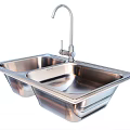 Stainless Steel Double Bowl Kitchen Sink With Modern Faucet For Home Kitchen Use