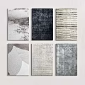 Modern Square Rugs for Interior Design with Various Patterns Textures and Neutral Tones 3d model