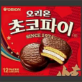 ORION Choco Pie Since 1974 12 Pieces Chocolate Coated Cream Filled Snack