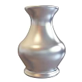 Modern Technology Exhibition Hall Featuring Shiny Silver Metallic Vase With Handle 3d model